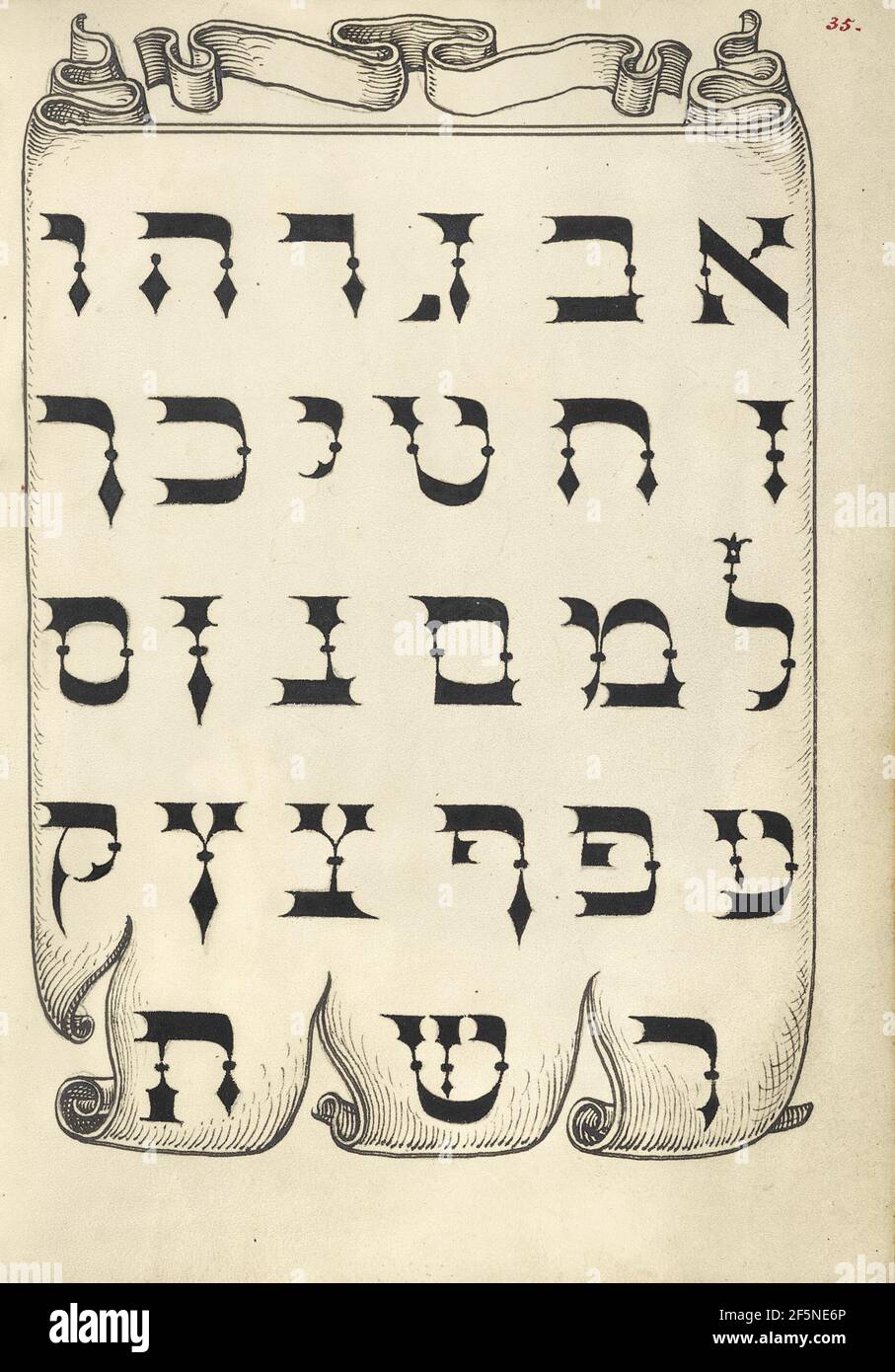 L'alfabeto ebraico. Foto Stock