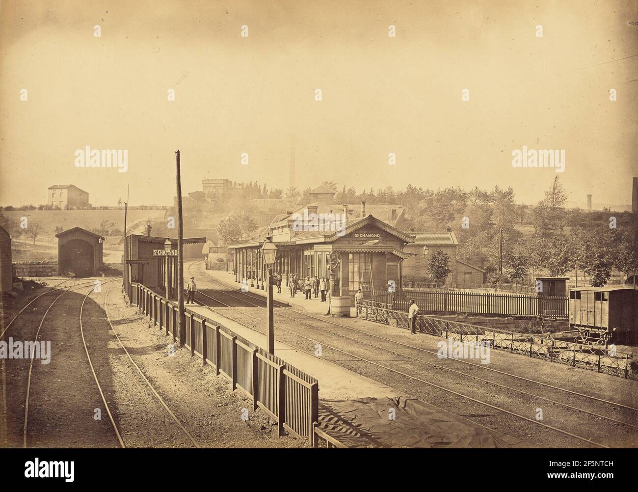 Stazione di Saint-Chamond. Auguste Hippolyte Collard (francese, 1812 - 1885/1897) Foto Stock