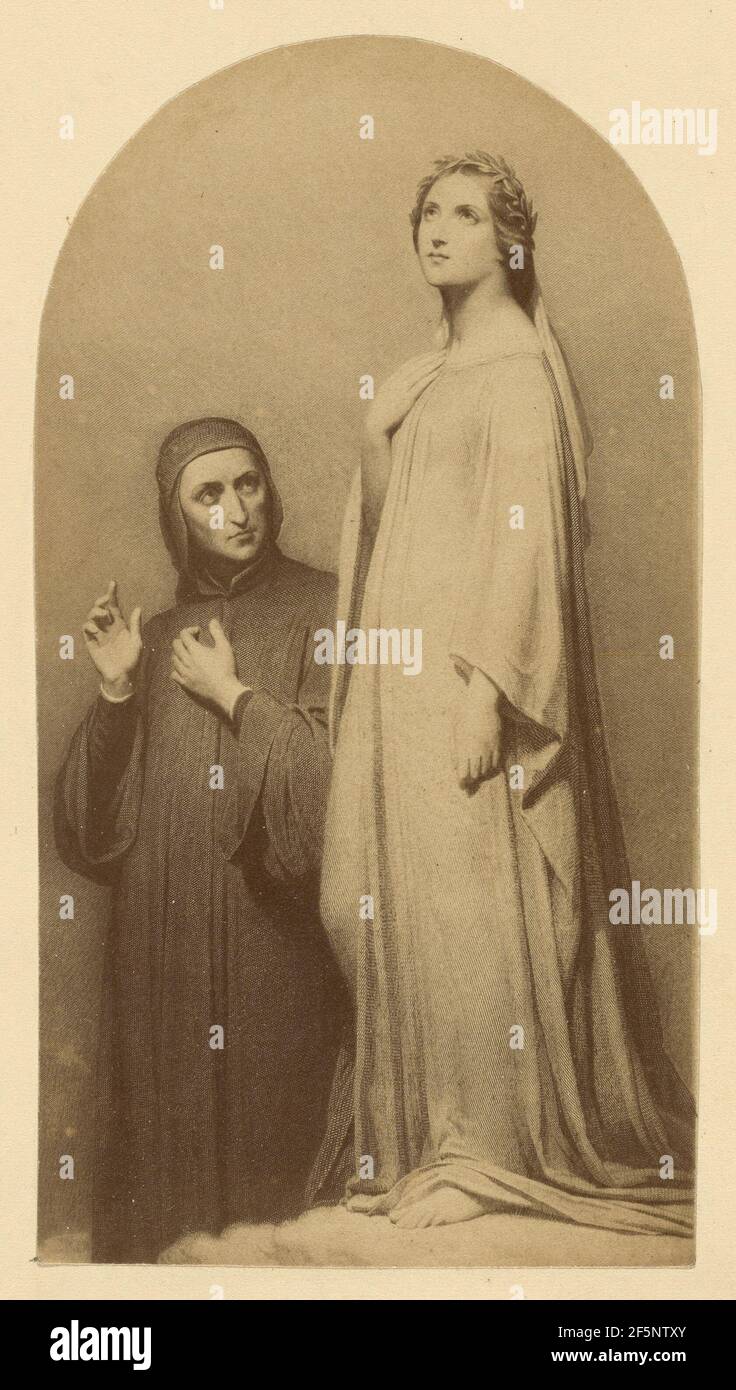 Incisione di 'Dante e Beatrice' dopo Ary Scheffer. Sconosciuto Foto Stock