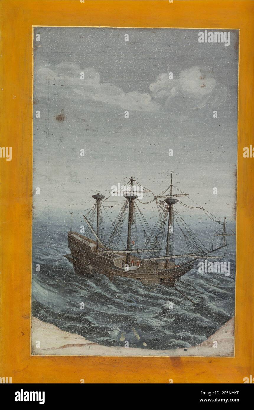 Una nave in un Mar tempesta. Georg Strauch (tedesco, 1613 - 1675) Foto Stock