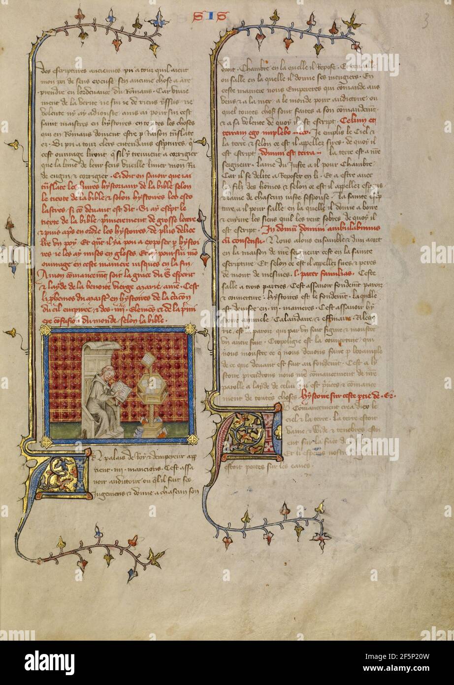 Peter Comestor lettura. Master of Jean de Mandeville (francese, attivo 1350 - 1370) Foto Stock