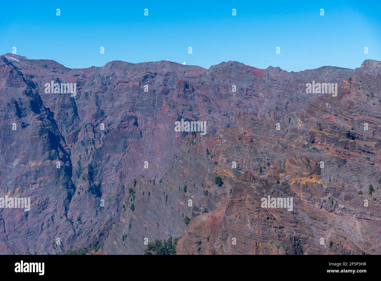 Panorama del parco nazionale della Caldera de Taburiente a la Palma, isole Canarie, Spagna. Foto Stock