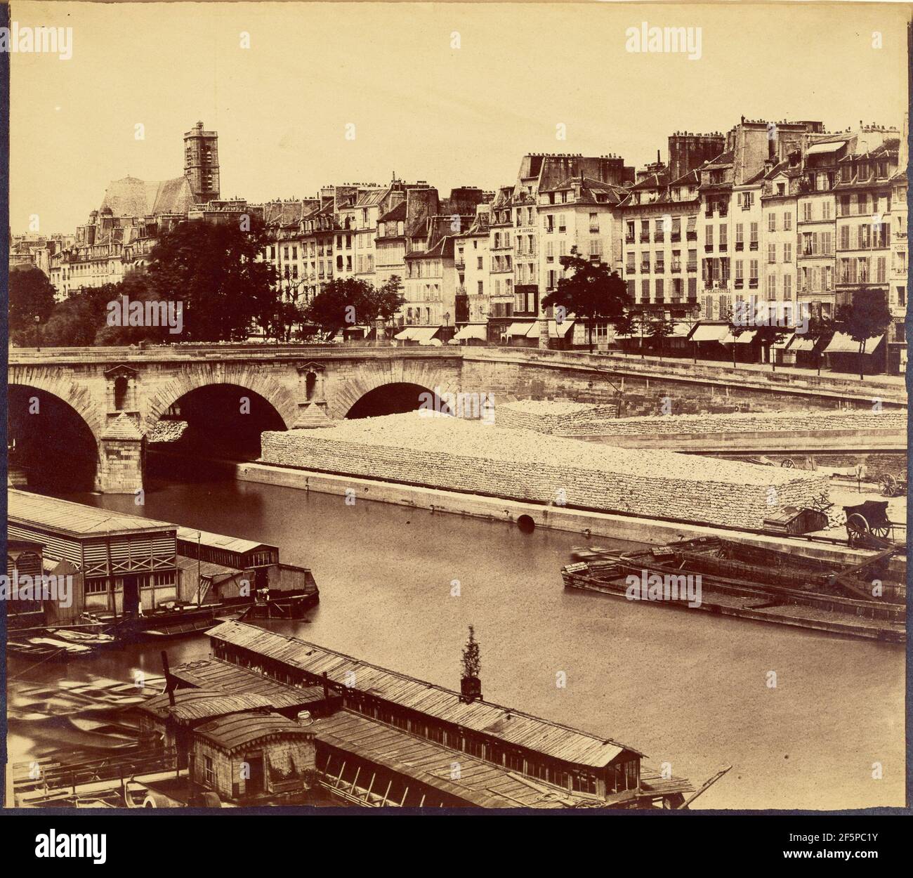 Le Pont Marie, et les quais des Celestins, vus du quai d'Anjou. Charles Nègre (francese, 1820 - 1880) Foto Stock