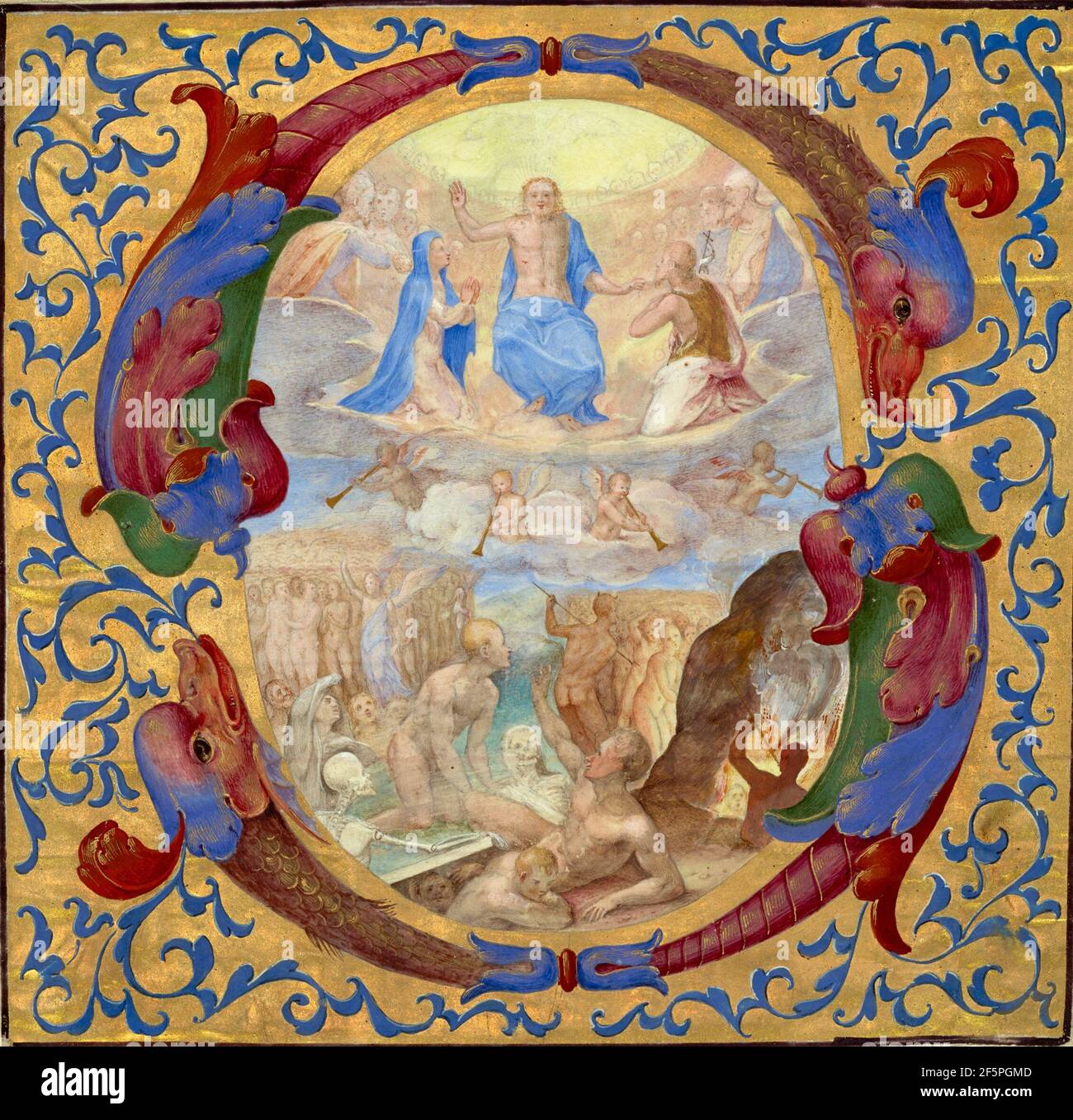 S iniziale: Il Giudizio universale. Costruttore sconosciuto, scuola romana Foto Stock S iniziale: Il Giudizio universale. Costruttore sconosciuto, scuola romana Foto Stock