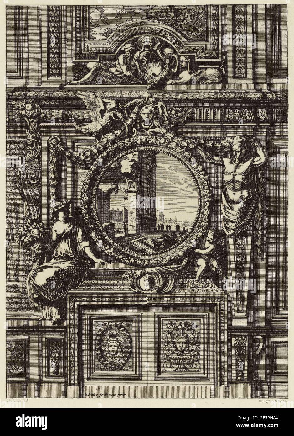 Design di Jean le Pautre. Édouard Baldus (francese, nato Germania, 1813 - 1889) Foto Stock