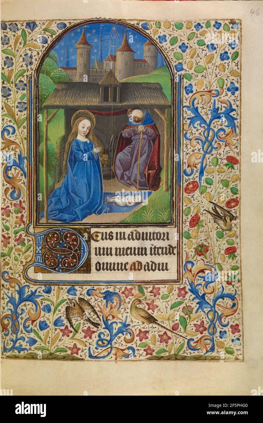 La Natività. Maestro di Jacques di Lussemburgo (francese, attivo circa 1460 - 1470) Foto Stock