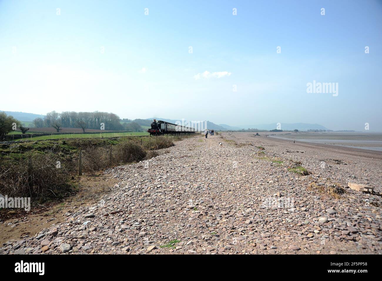 '4160' si avvicina all'Anchor Blu con un servizio di Minehead - Vescovi di Lydeard. Foto Stock