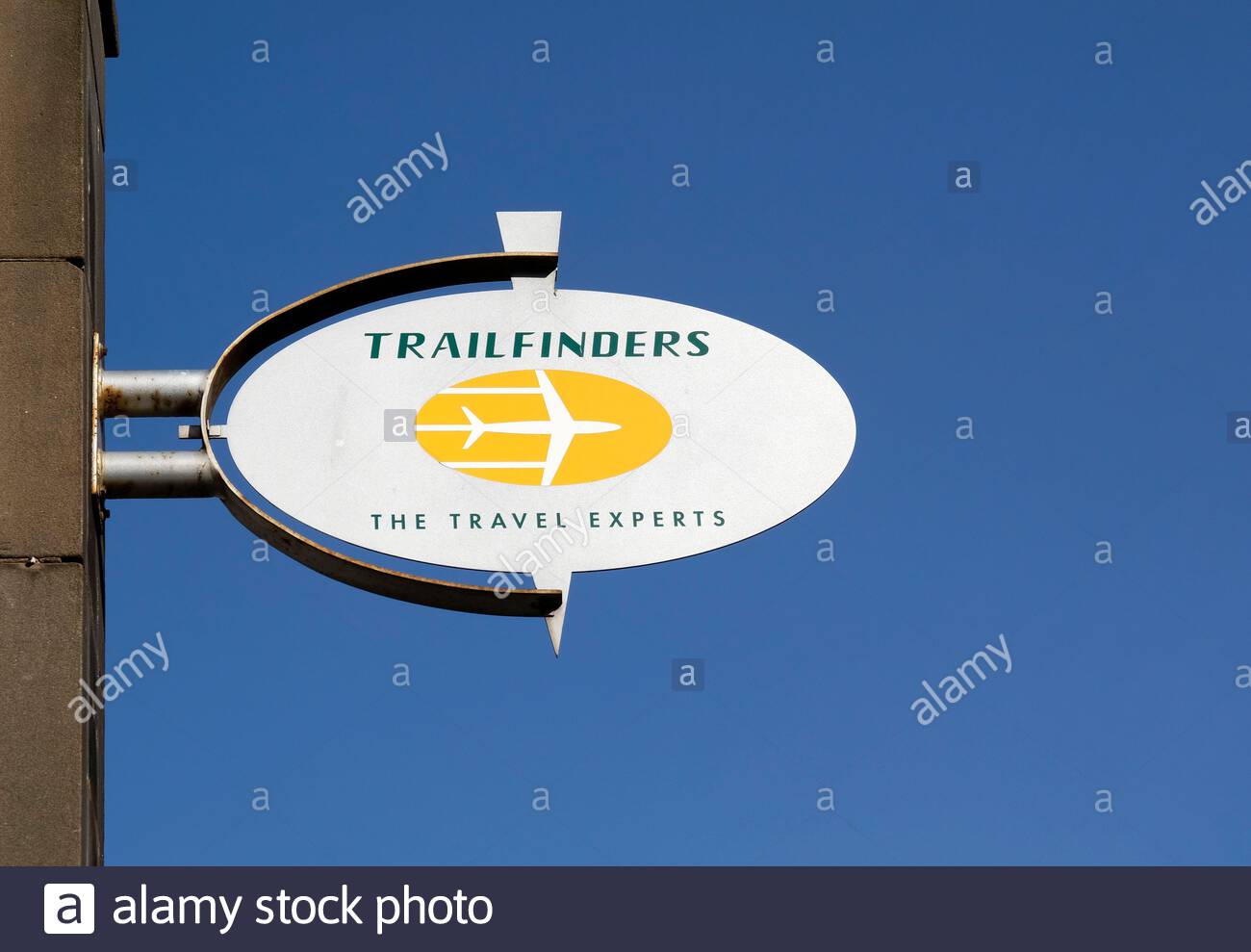 Cartello Trailfinders Travel Agent, Edimburgo, Scozia Foto Stock