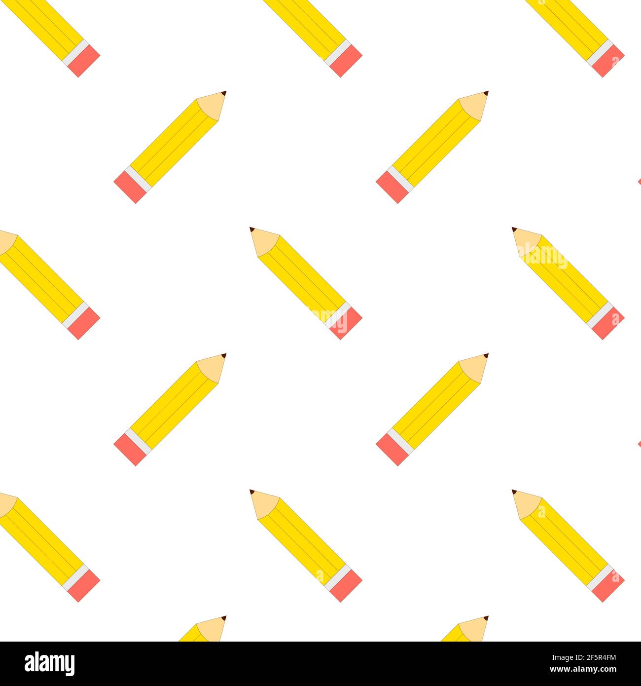 Matite gialle senza giunture dirette in direzioni diverse su bianco sfondo Illustrazione Vettoriale