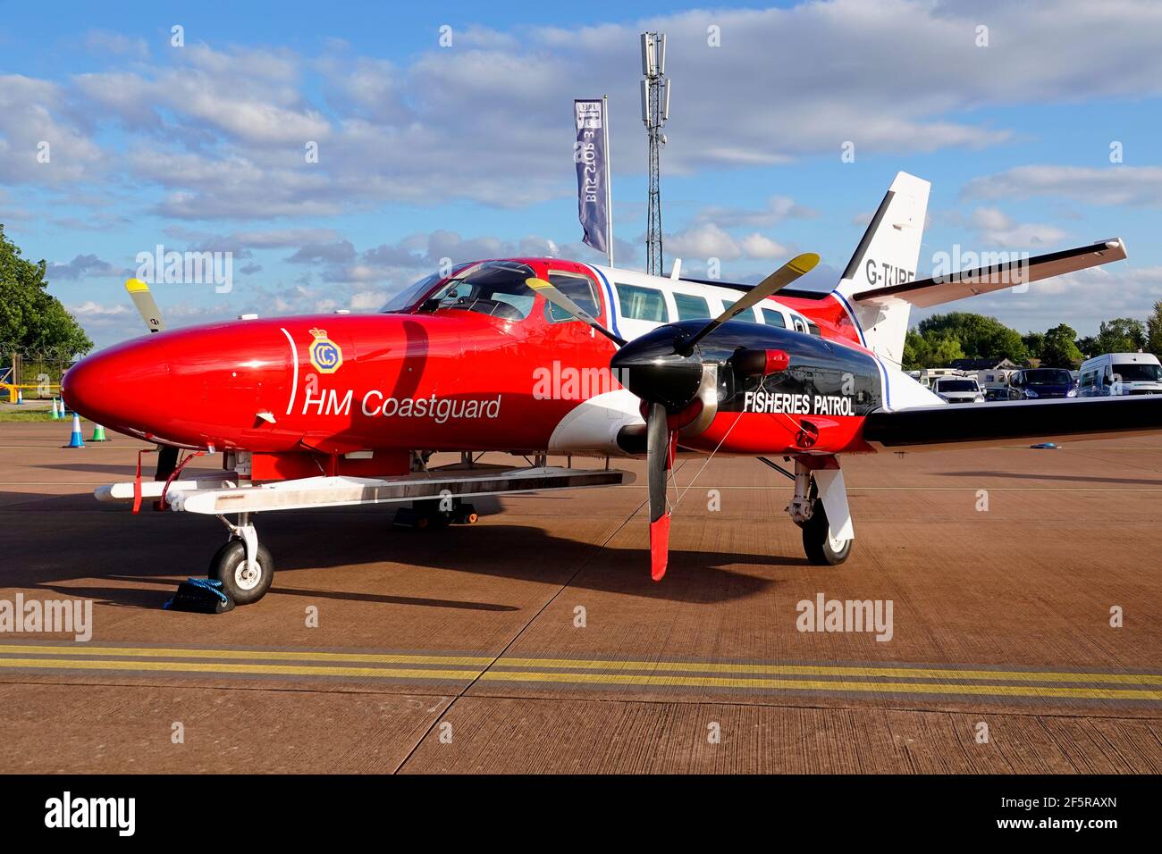 RAF Fairford, Gloucestershire, / Regno Unito - Luglio 20 2019: Una Reims-Cessna F406 Caravan II che appartiene al gruppo RVL con sede all'aeroporto East Midlands Foto Stock