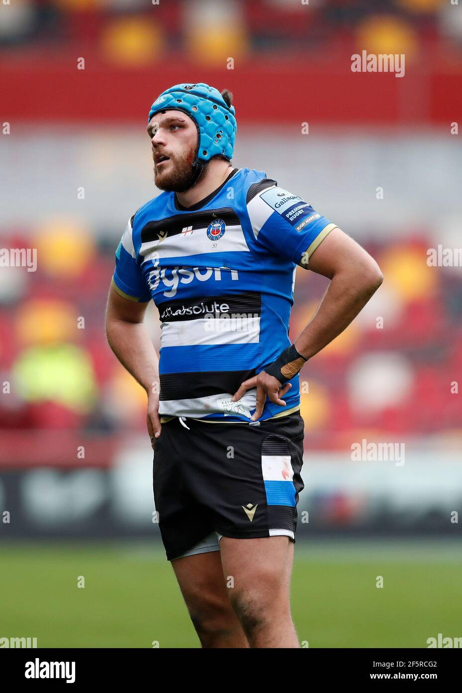 Brentford Community Stadium, Londra, Regno Unito. 27 Marzo 2021. Gallagher Premiership Rugby, London Irish contro Bath; Zach Mercer of Bath Credit: Action Plus Sports/Alamy Live News Foto Stock