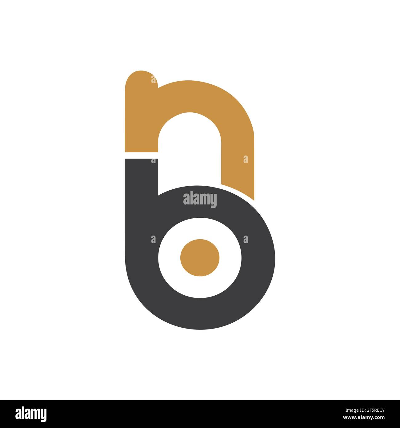 Disegno iniziale del modello vettoriale del logo della lettera del bn. Testo creativo astratto del logo nb. Logo nb con lettera collegata. Illustrazione Vettoriale
