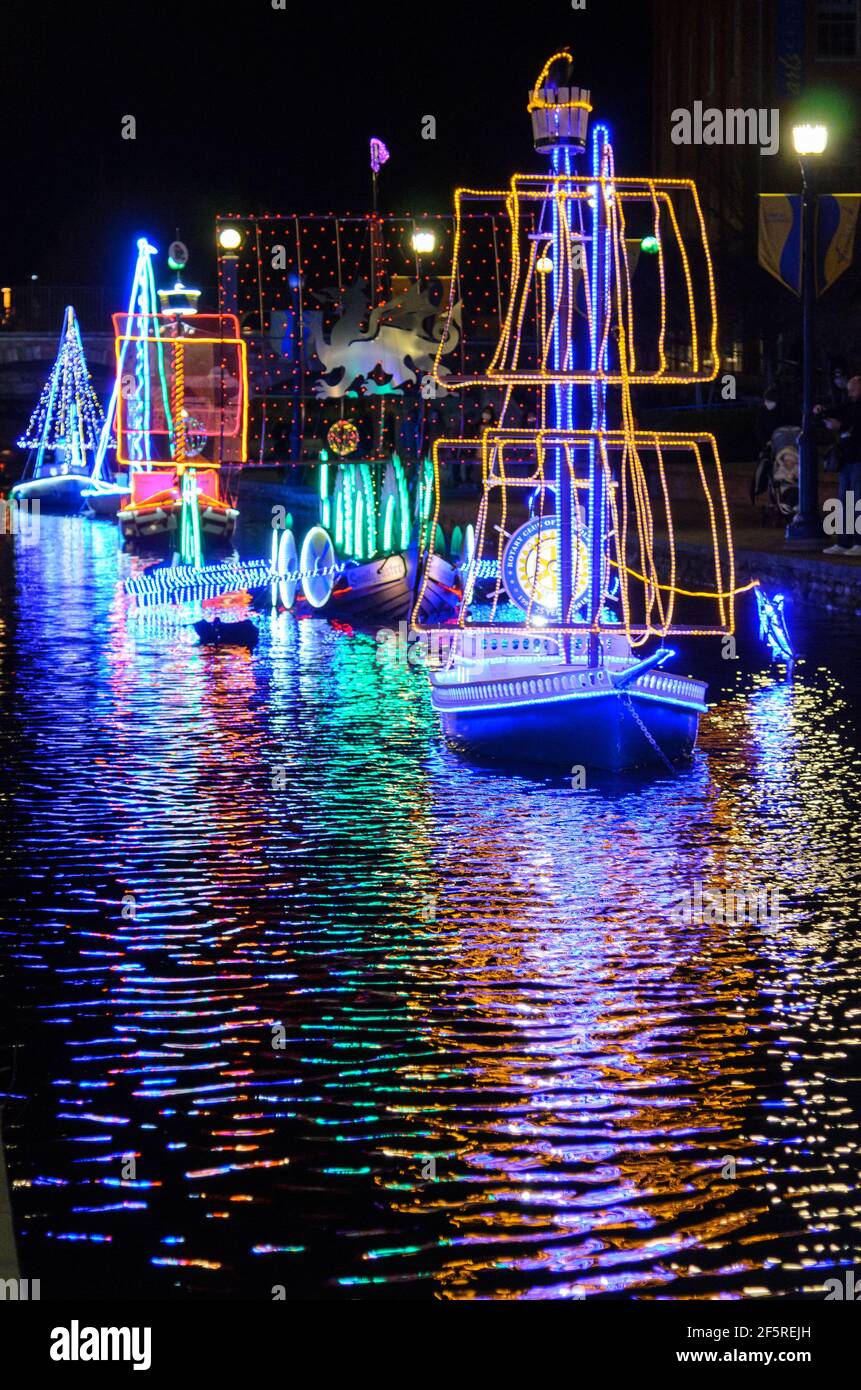 Il Festival delle luci lungo il canale a Frederick, Maryland a Natale Foto Stock