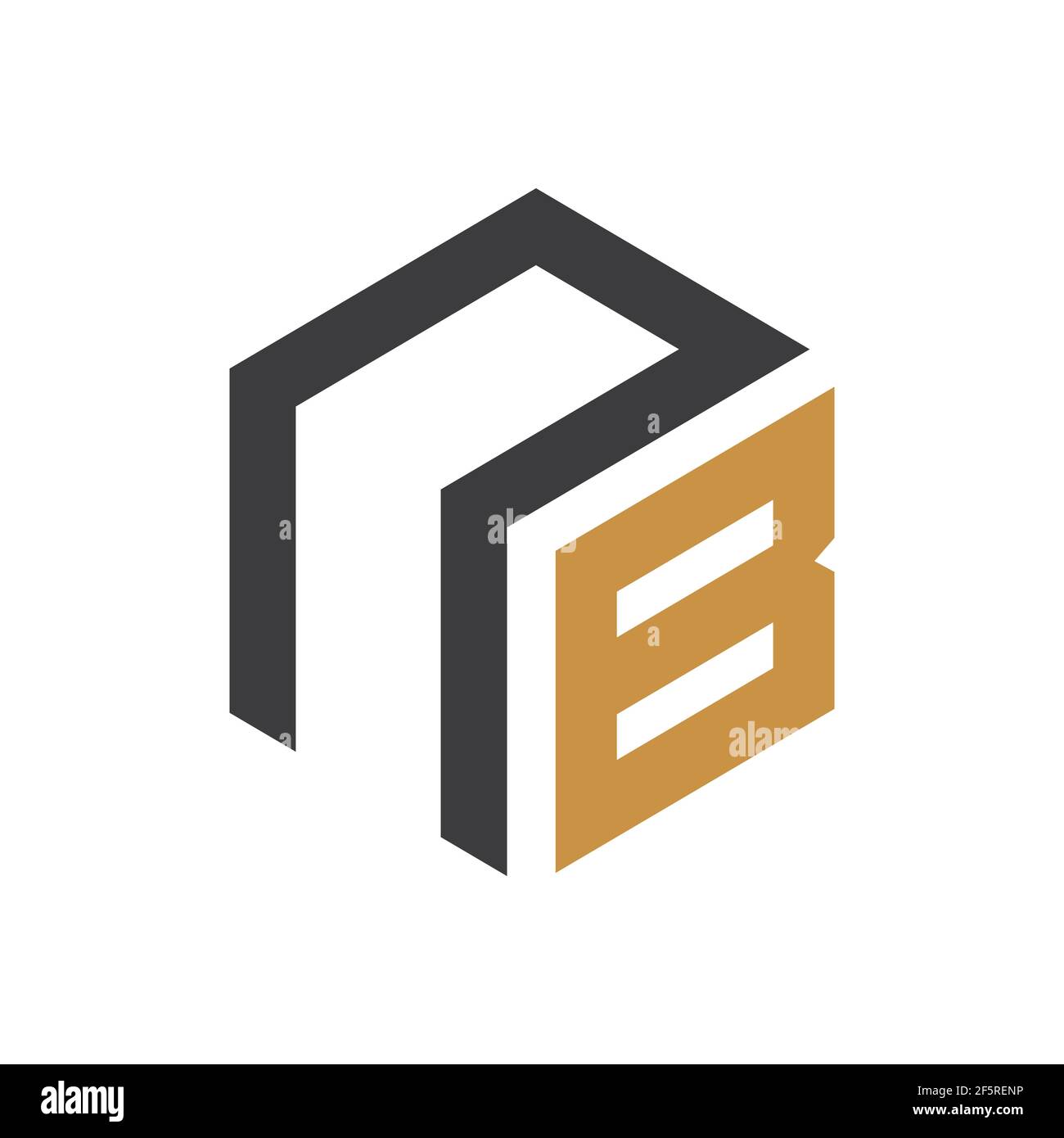 Disegno iniziale del modello vettoriale del logo della lettera del bn. Testo creativo astratto del logo nb. Logo nb con lettera collegata. Illustrazione Vettoriale