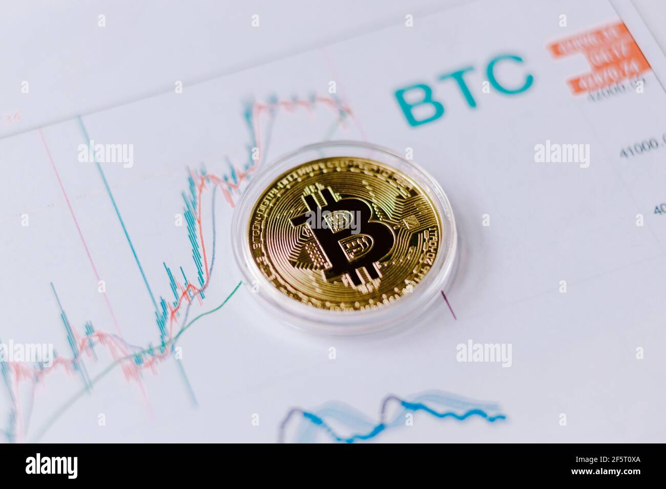 Bitcoin grafico dei prezzi di tendenza criptovaluta Foto Stock