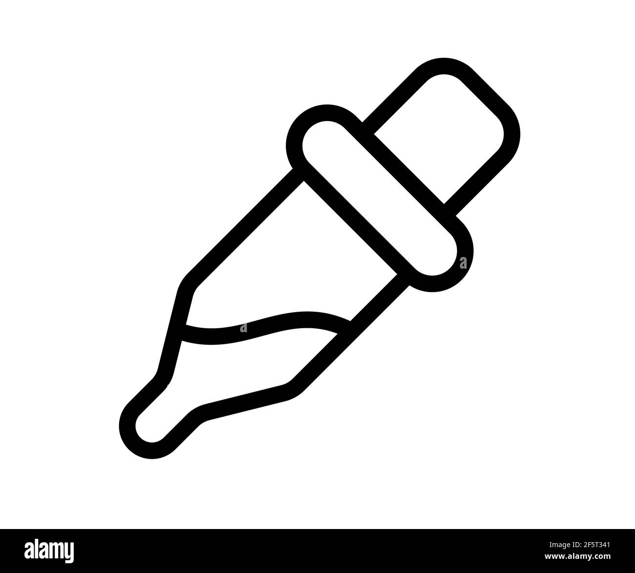 tavolozza del selettore colore contagocce icona singola isolata con stile contorno illustrazione vettoriale in bianco e nero Foto Stock