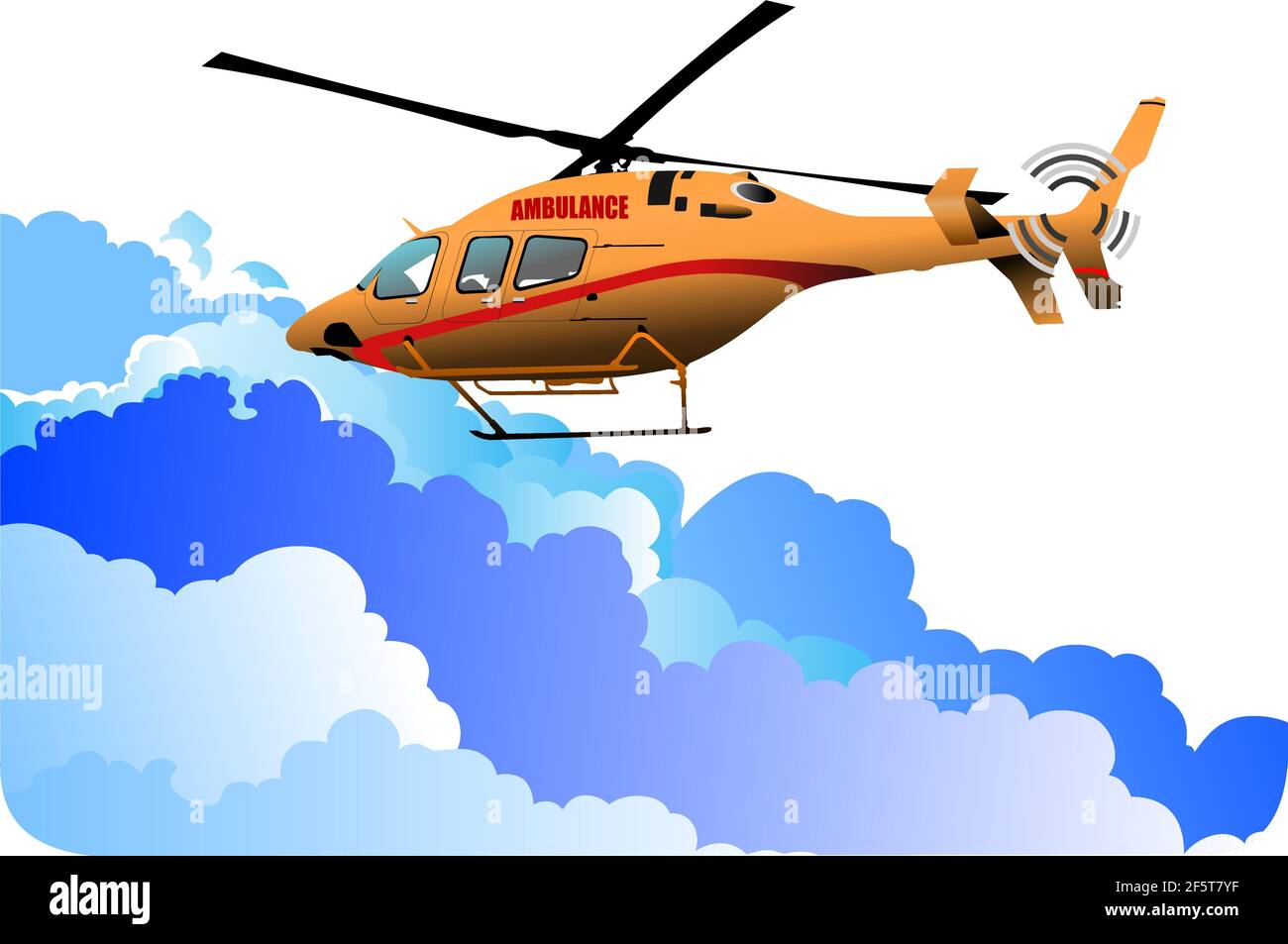 Ambulanza o elicottero esercito. Illustrazione vettoriale 3d Illustrazione Vettoriale