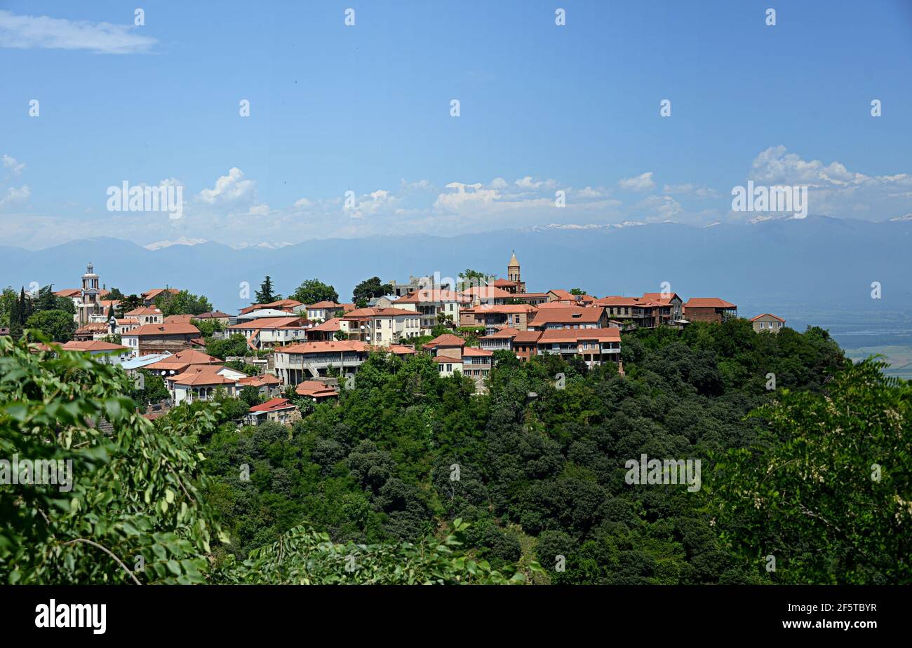 Sighnaghi è una città della regione più orientale della Georgia, Kakheti, e il centro amministrativo del comune di Signagi. Foto Stock