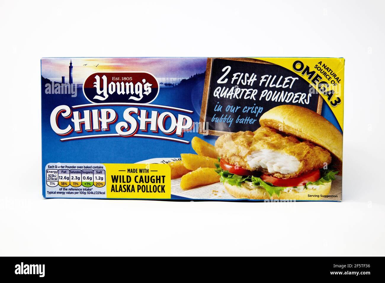 Youngs chip Shop 2 Pounders Fish Fillet Quarter Foto Stock