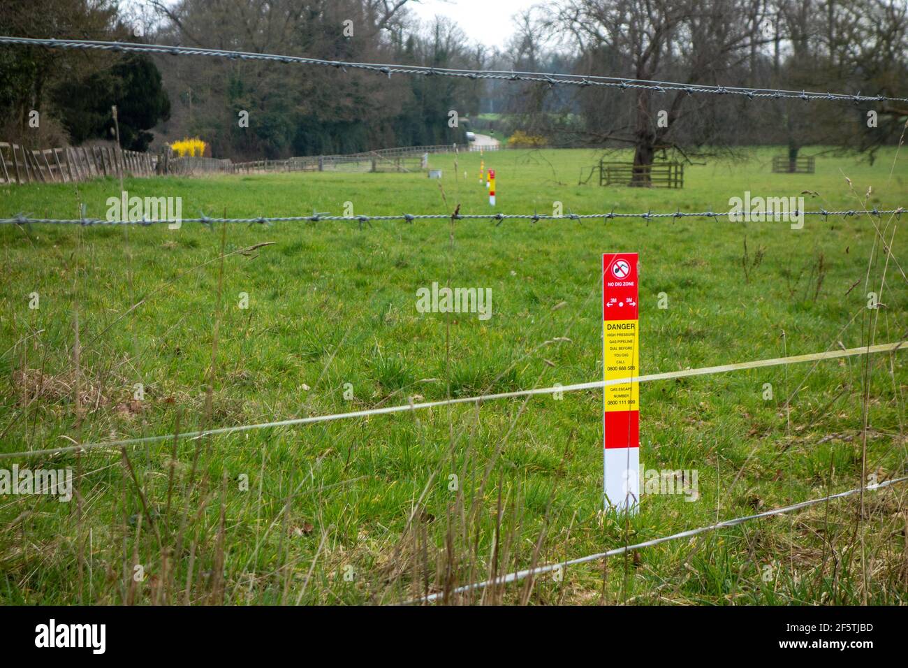 pericolo, non scavare, gasdotto, segno Foto Stock