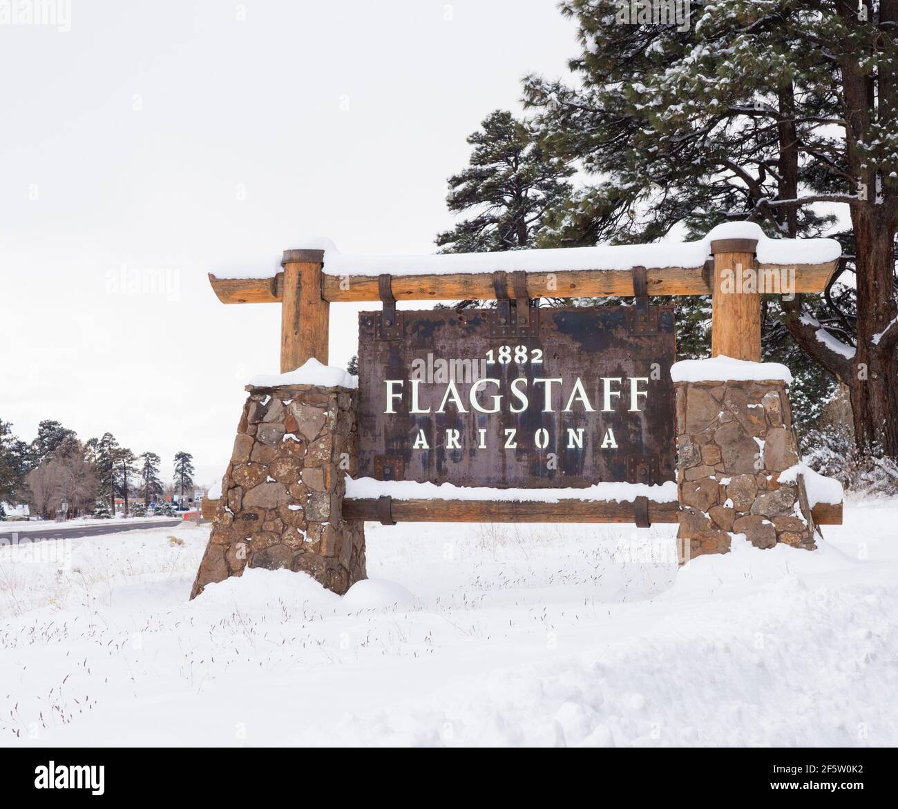 Flagstaff Arizona Accedi Inverno Foto Stock