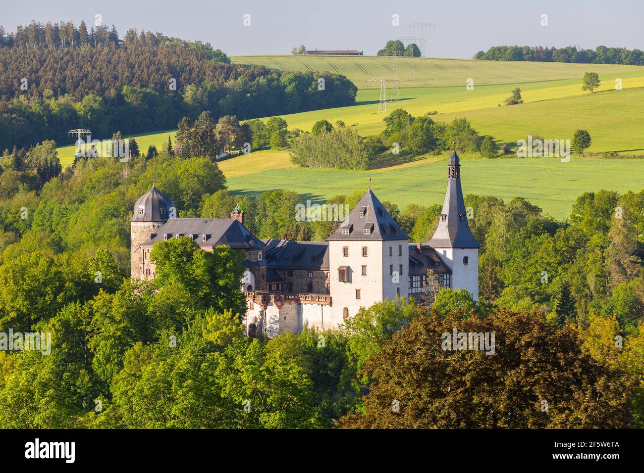Castello, Mylau, Vogtland, Sassonia, Germania Foto Stock