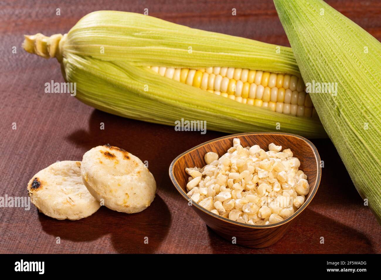 Delizioso mais Colombiano Arepas - colazione Colombiana Foto Stock