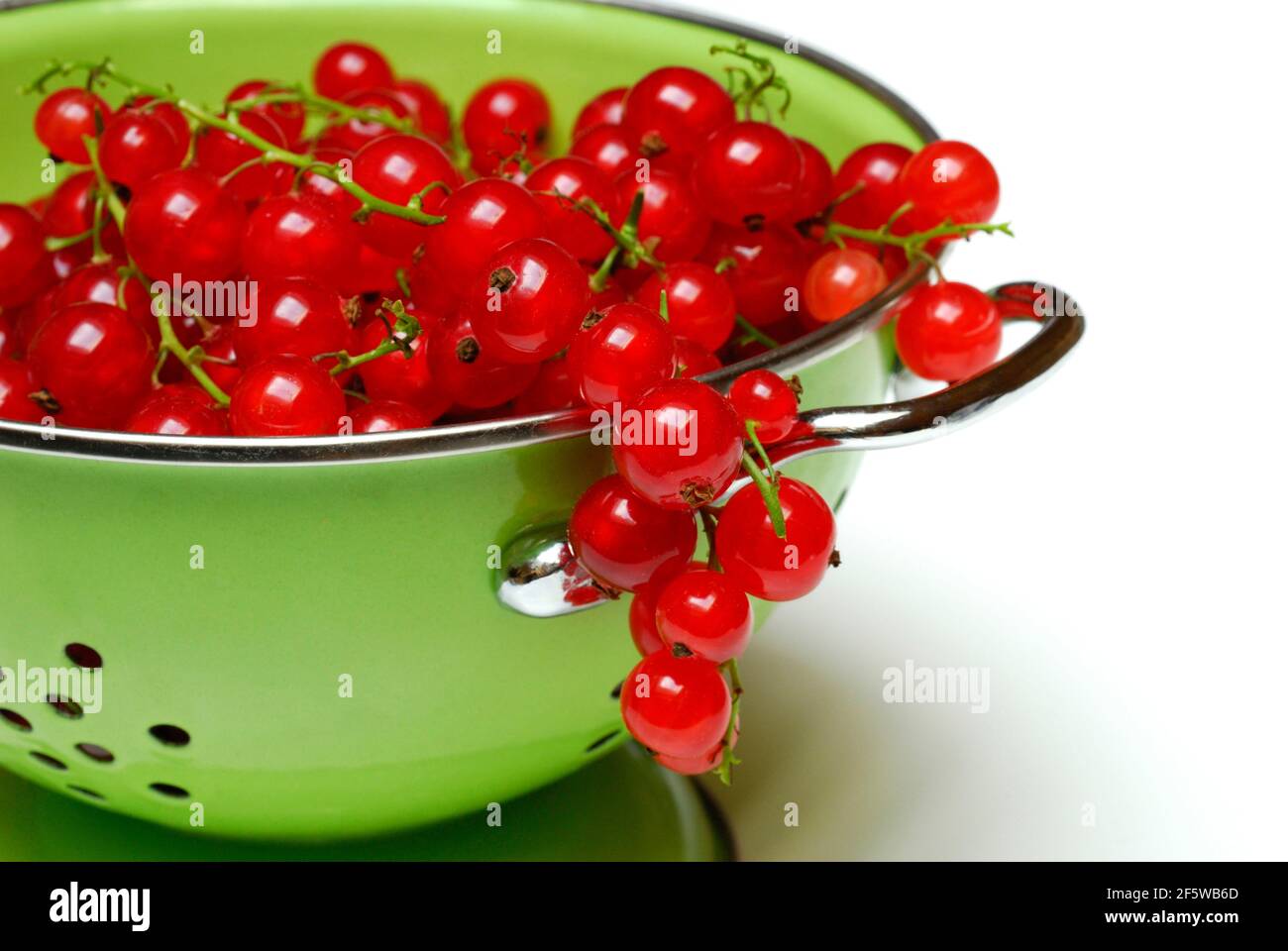 Ribes rosso in setaccio da cucina ( Ribes rubrum) , setaccio, copia di carbonio Foto Stock