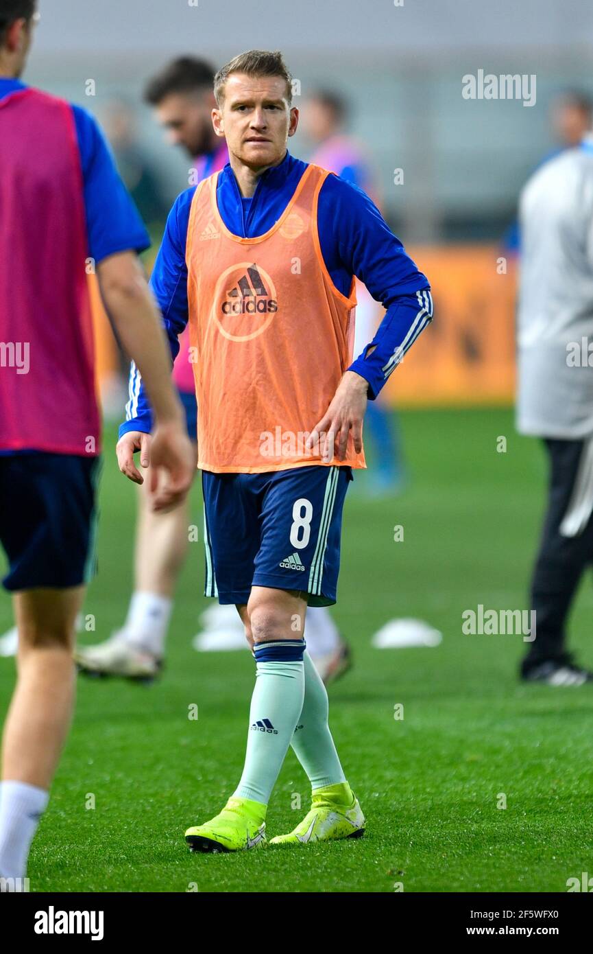 Parma, Italia. 25 Marzo 2021. Steven DAVIS (Irlanda del Nord) durante le qualificazioni della Coppa del mondo Quatar 2022 - Italia vs Irlanda del Nord, Coppa del mondo FIFA a Parma, Italia, Marzo 25 2021 Credit: Independent Photo Agency/Alamy Live News Foto Stock