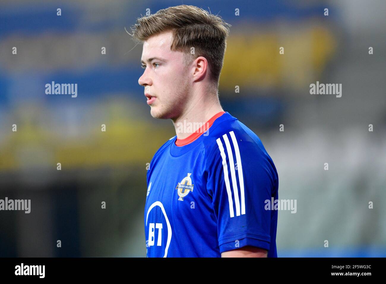 Parma, Italia. 25 Marzo 2021. Bailey PEACOCK-FARRELL (Irlanda del Nord) durante la Coppa del mondo Quatar 2022 Qualifiche - Italia vs Irlanda del Nord, Coppa del mondo FIFA a Parma, Italia, Marzo 25 2021 Credit: Independent Photo Agency/Alamy Live News Foto Stock