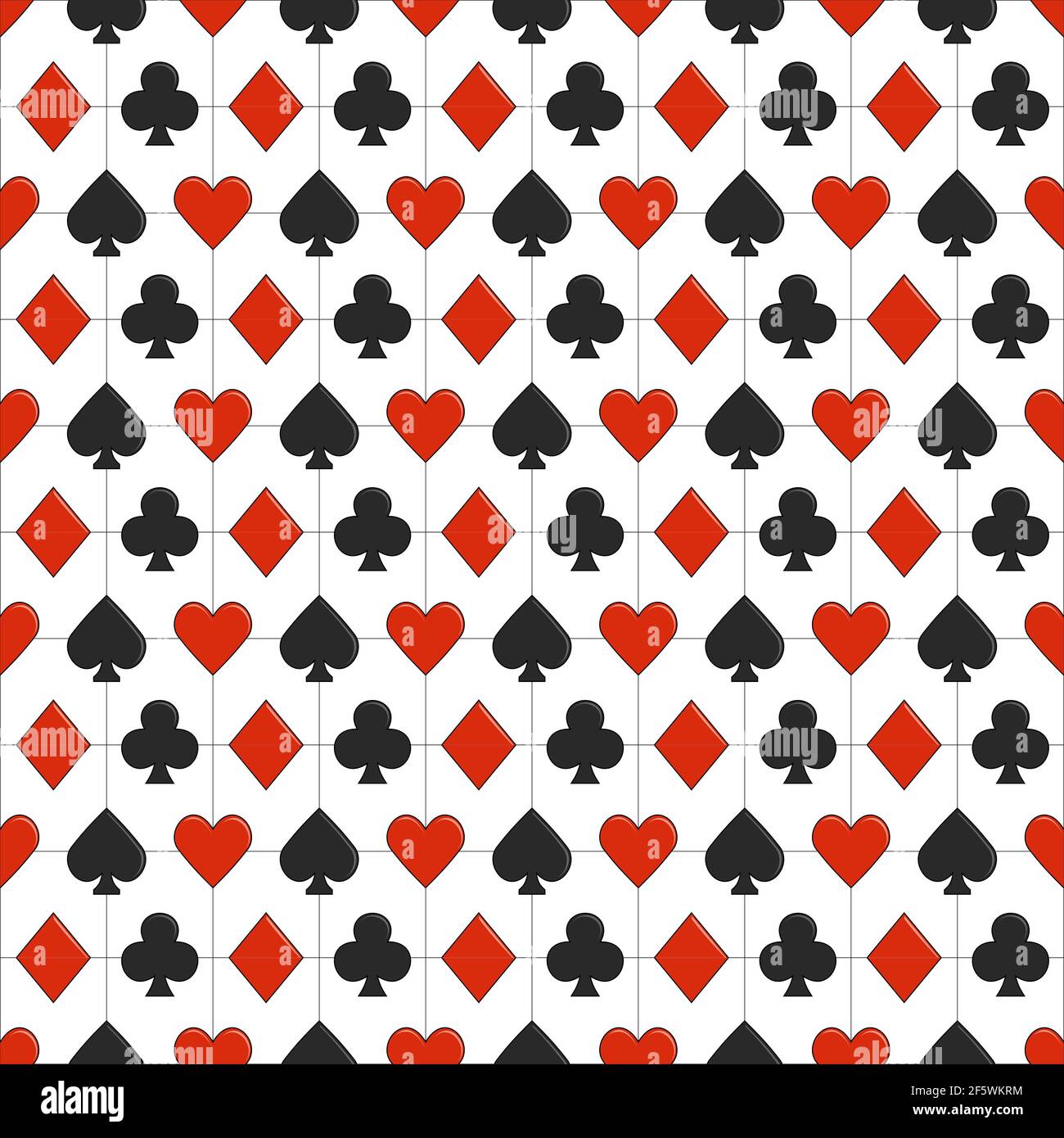 Elegante modello di poker - vettore senza giunture di sfondo casinò o texture con abiti da card Illustrazione Vettoriale