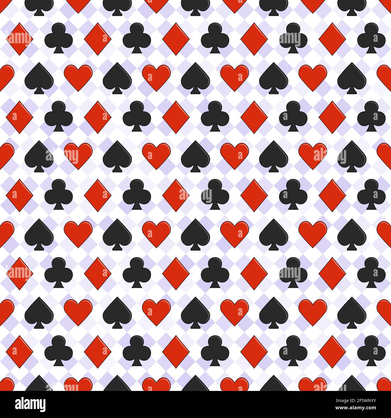 Elegante modello di poker - vettore senza giunture di sfondo casinò o texture con abiti da card e motivo romb Illustrazione Vettoriale