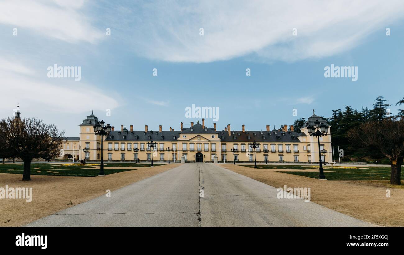 Palazzo reale del Pardo a Madrid, Spagna. Foto Stock