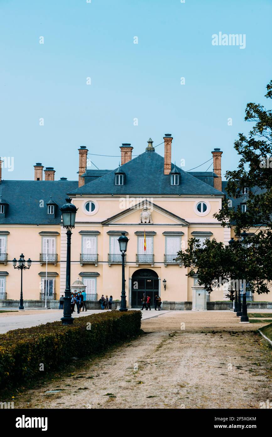Palazzo reale del Pardo a Madrid, Spagna. Foto Stock