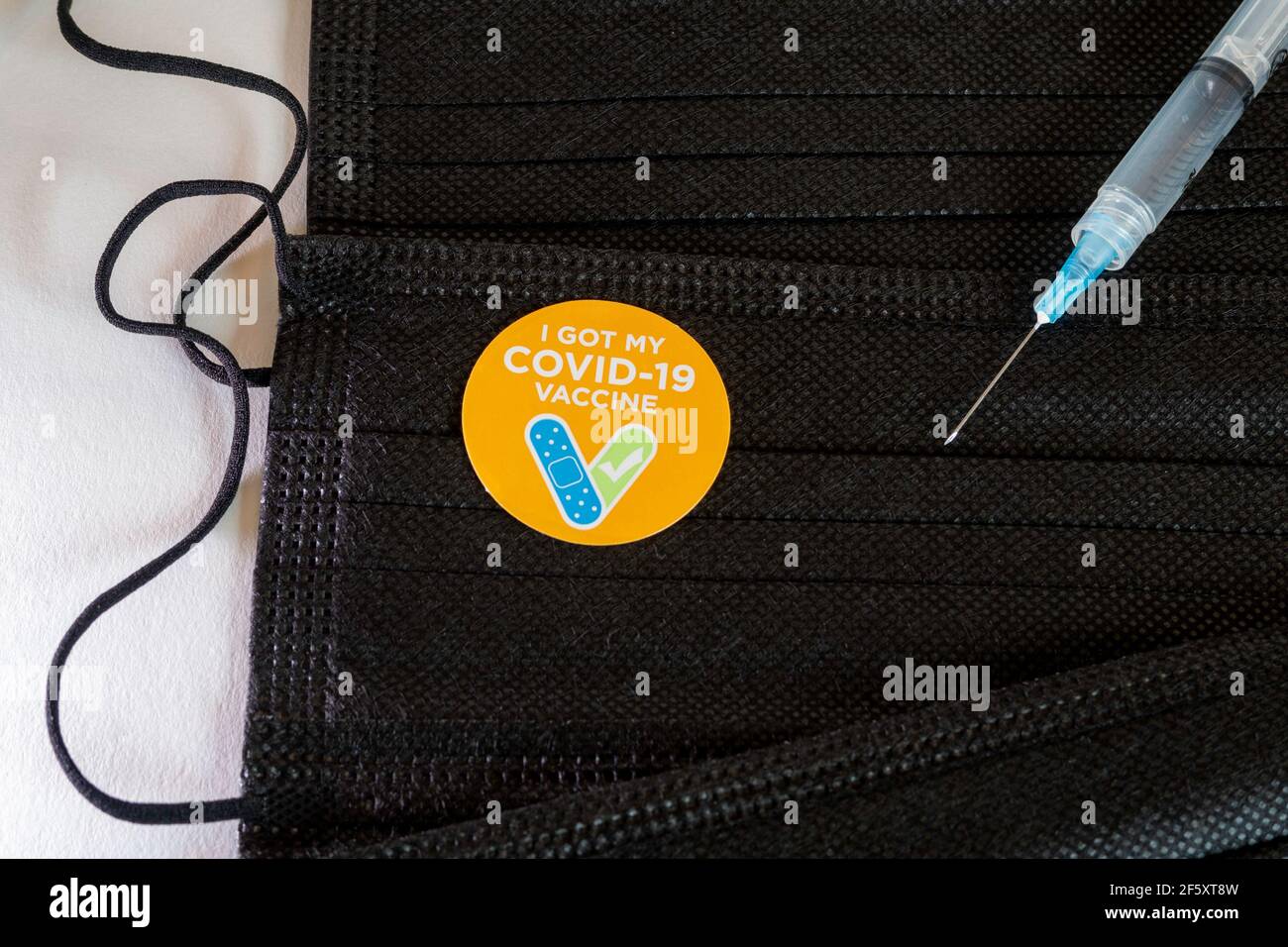 Adesivo "ho ottenuto il mio vaccino COVID-19", Stati Uniti Foto Stock