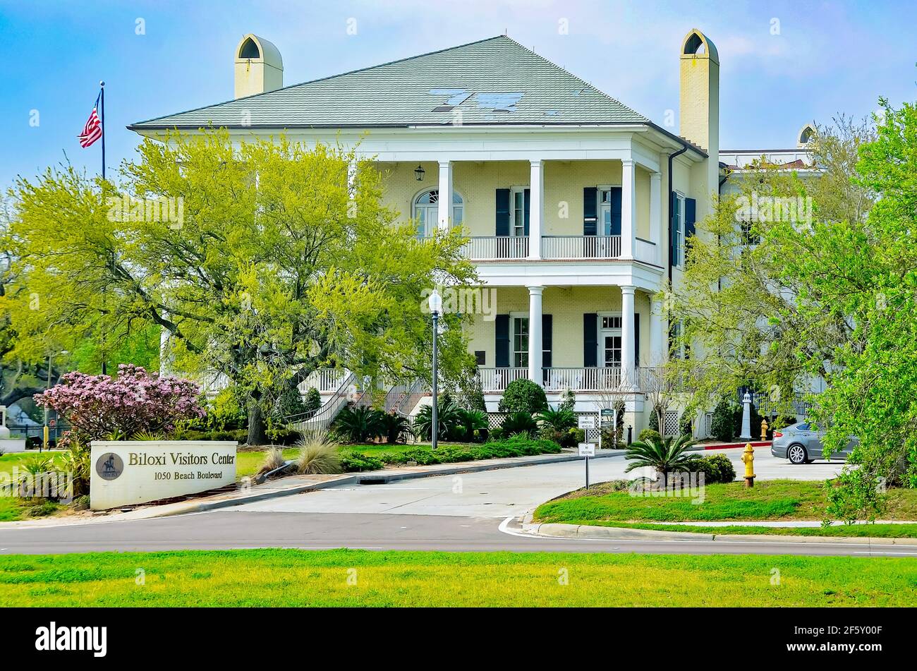 Il Biloxi Welcome Center è raffigurato il 27 marzo 2021 a Biloxi, Mississippi. Il centro di accoglienza si trova a nord del faro di Biloxi. Foto Stock