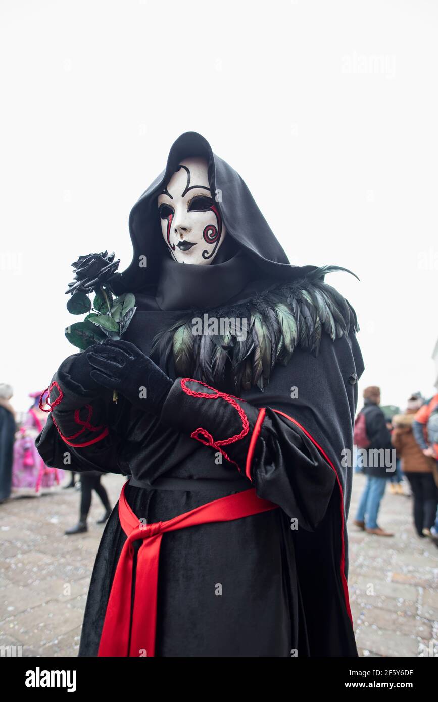 Maschera di Carnevale a Venezia. Foto Stock