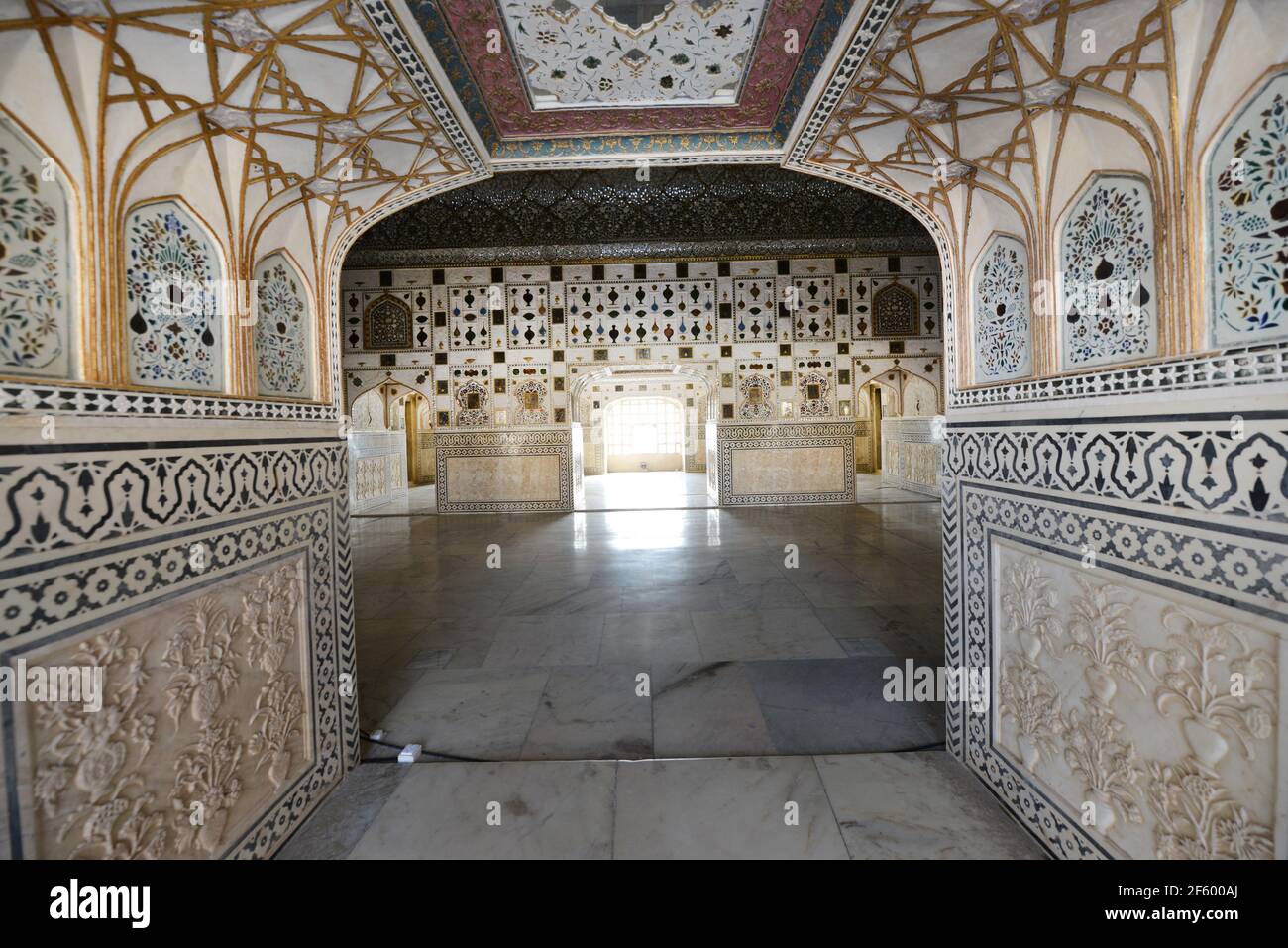 Il bello forte Amber vicino Jaipur, India. Foto Stock