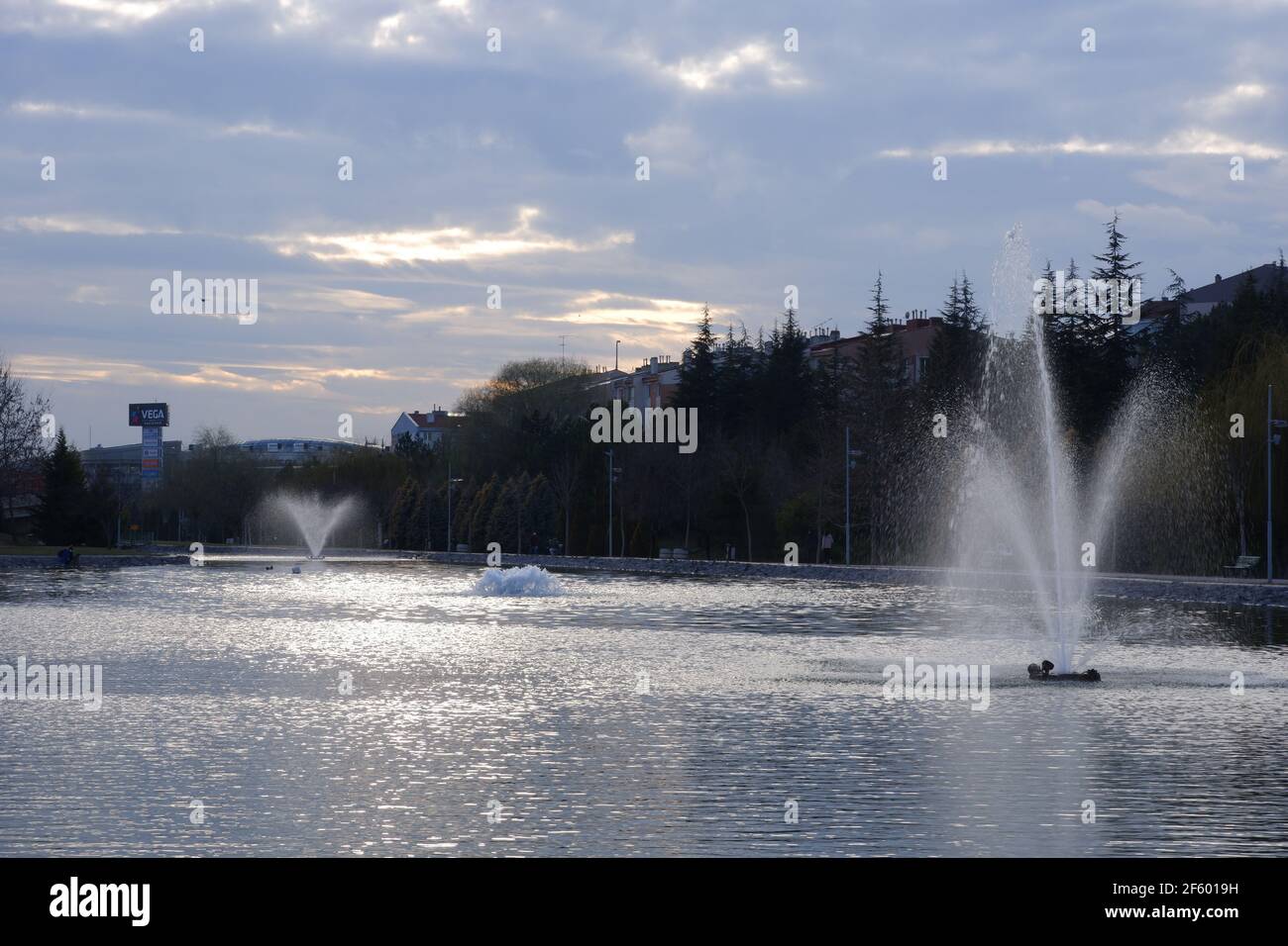 Fontane al parco cittadino Foto Stock