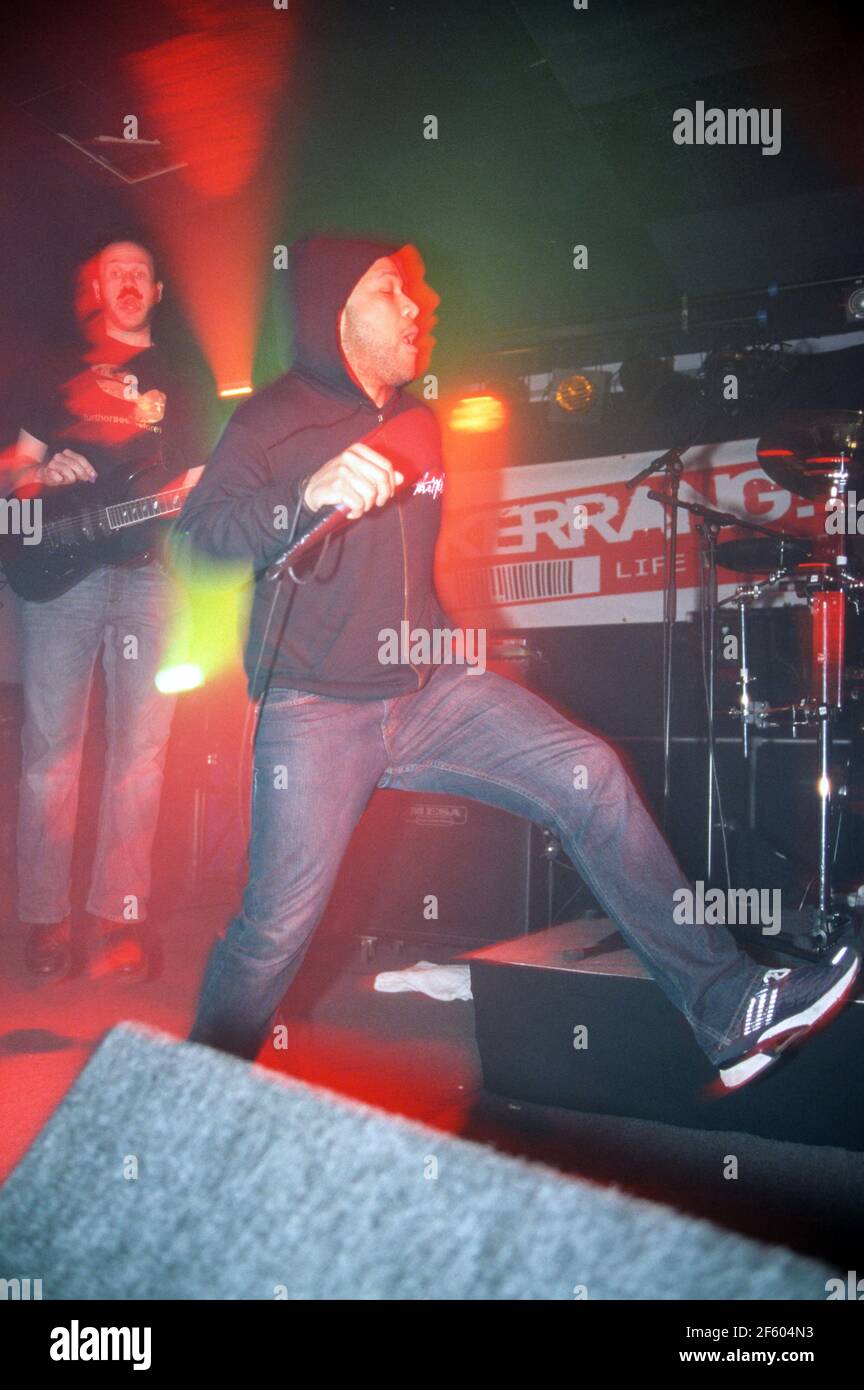 Killswitch partecipa al Kerrang Weekender Festival 11 aprile 2003, Camber Sands, Rye, West Sussex, Inghilterra, Regno Unito. Foto Stock