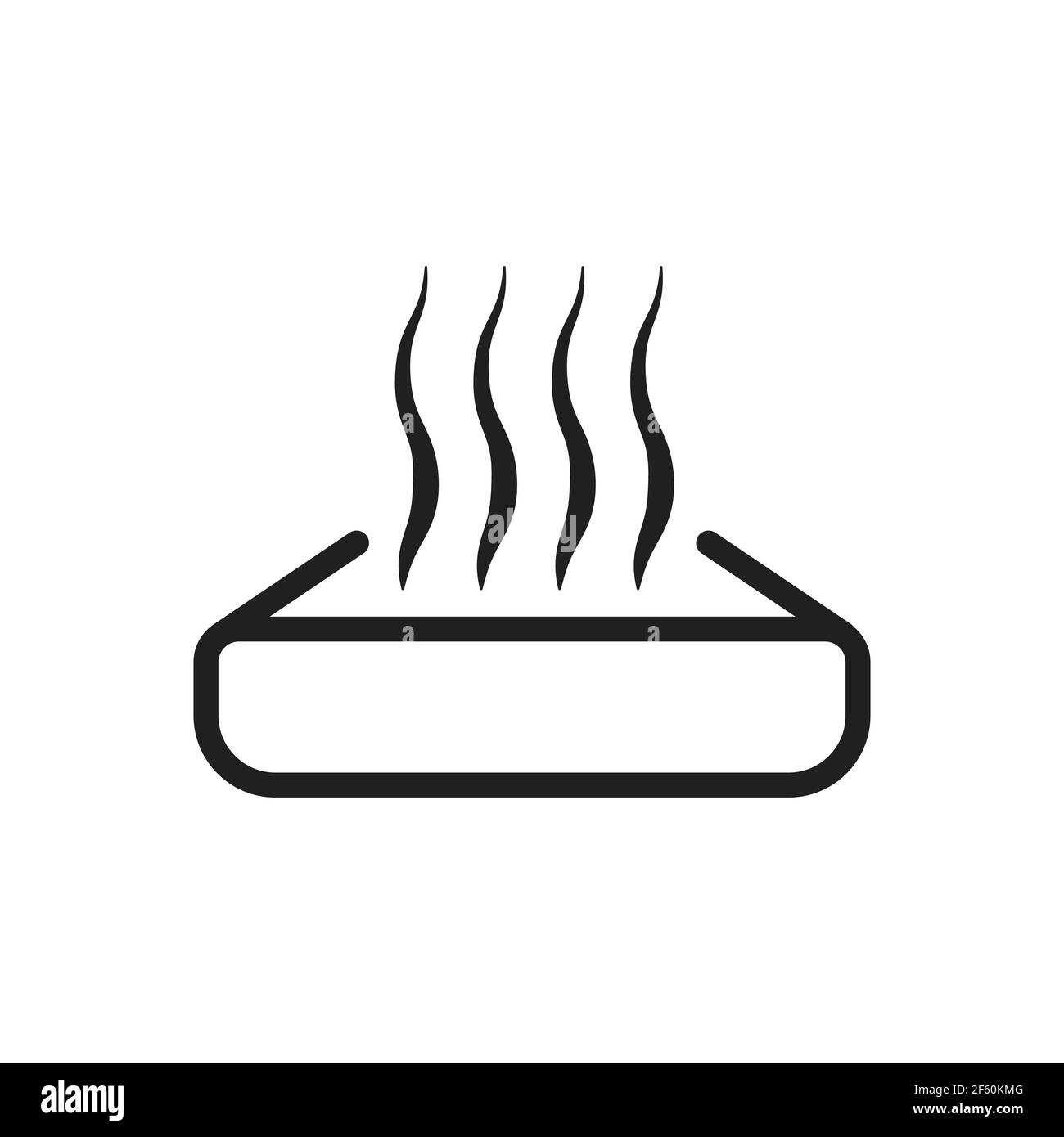 Riscaldare il vettore icona cibo. Preriscaldare nel cartello del forno a  microonde. Simbolo di riscaldamento con contenitore pasto e onde di calore  per il tuo sito web design, logo, app, UI. i