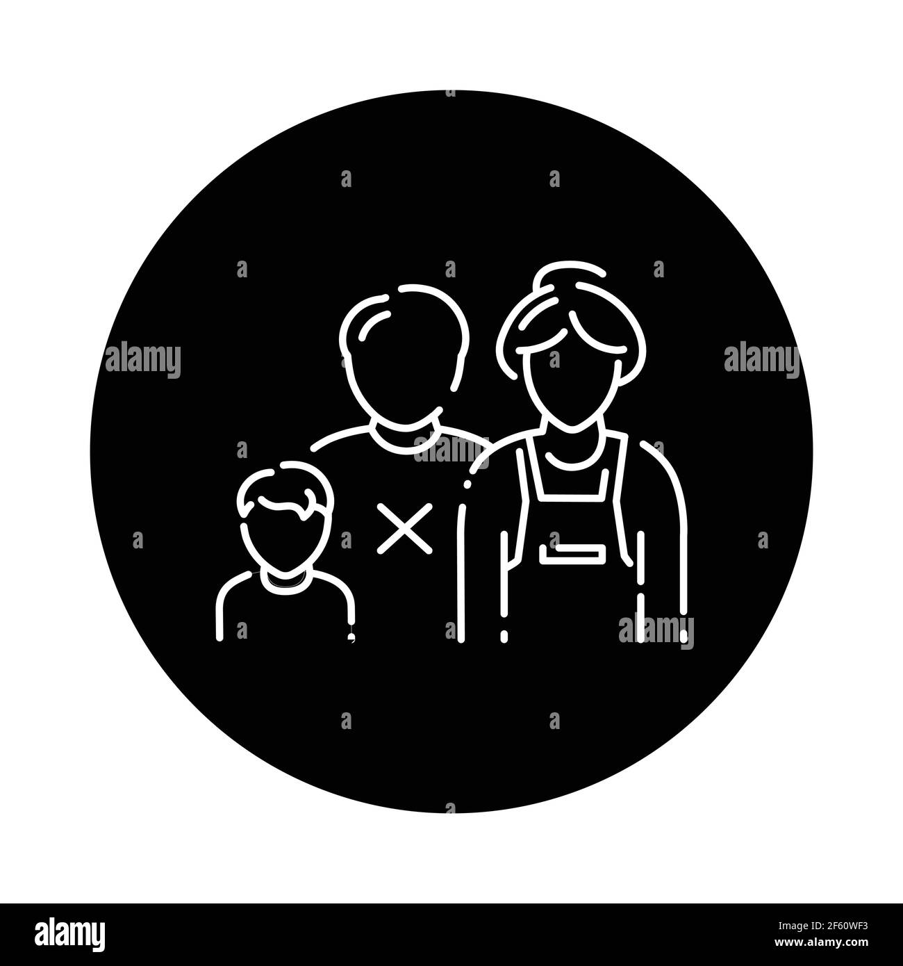 Icona della linea di colore madre singola. Famiglia difettosa. Accedi alla pagina Web, all'app mobile, al pulsante, al logo. Tratto modificabile Illustrazione Vettoriale