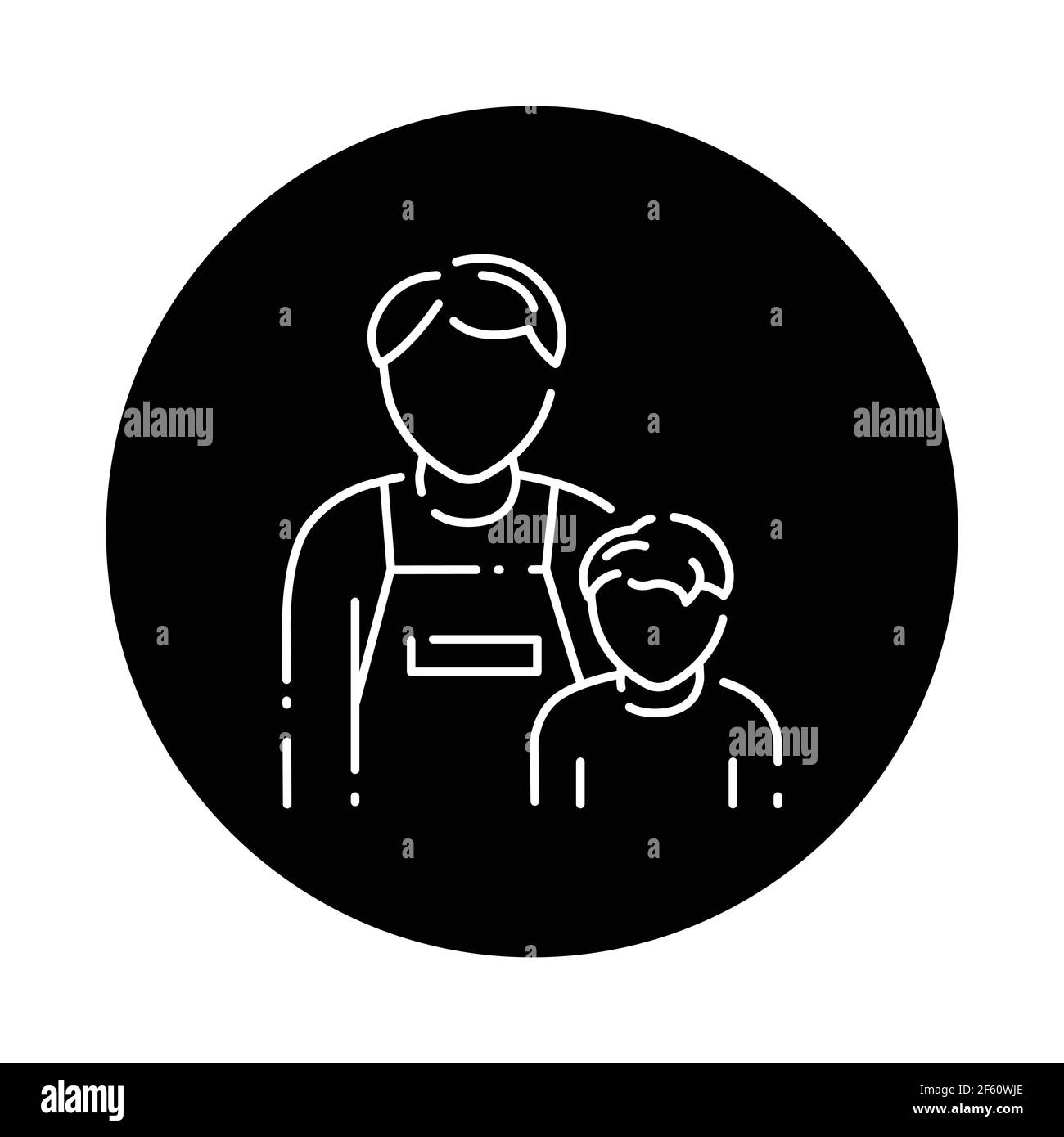Icona linea colore padre singolo. Famiglia difettosa. Accedi alla pagina Web, all'app mobile, al pulsante, al logo. Tratto modificabile Illustrazione Vettoriale