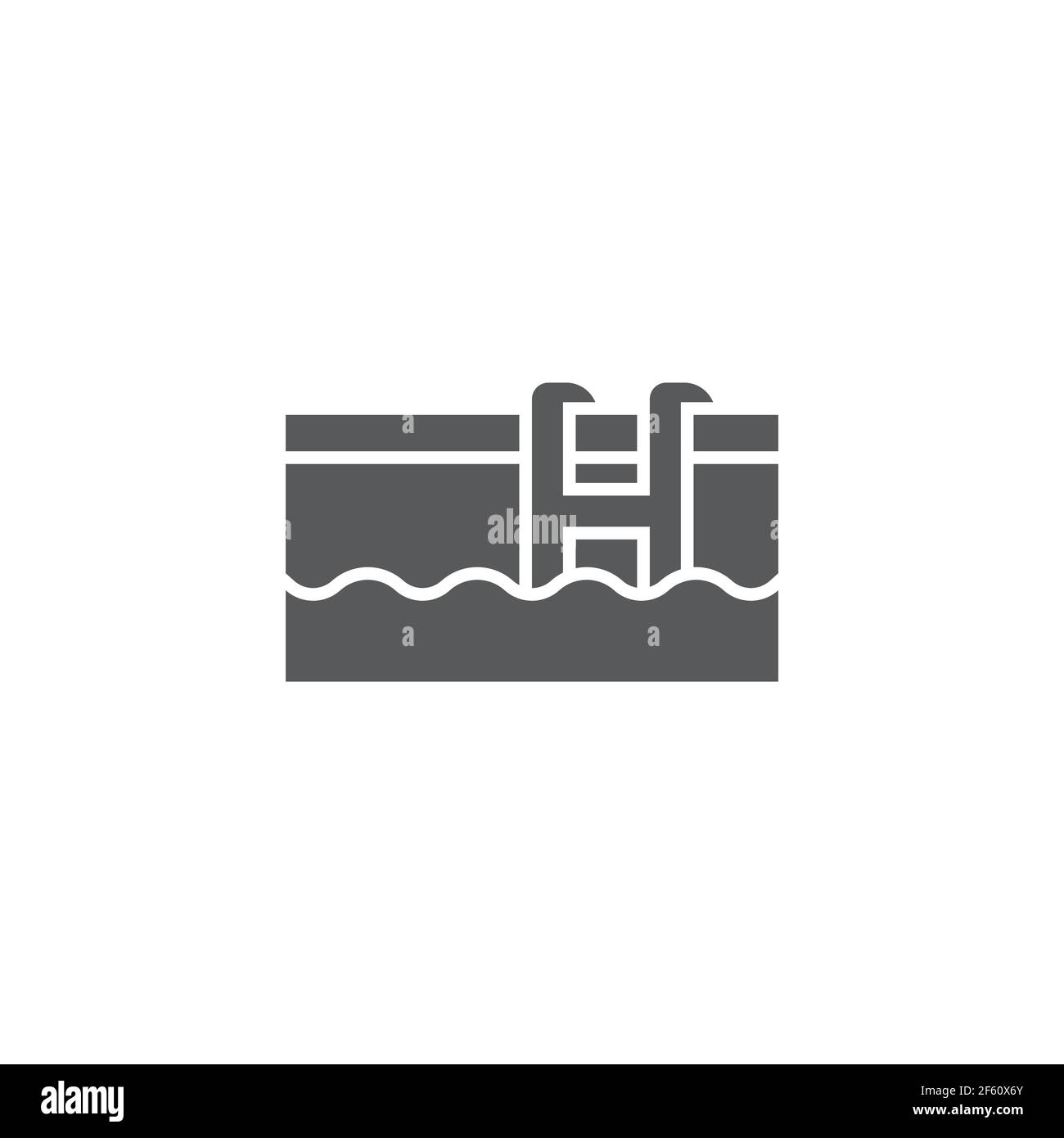 Piscina con icona a scala isolata su sfondo bianco. Imposta icone pulsanti quadrati colorati. Illustrazione vettoriale Illustrazione Vettoriale
