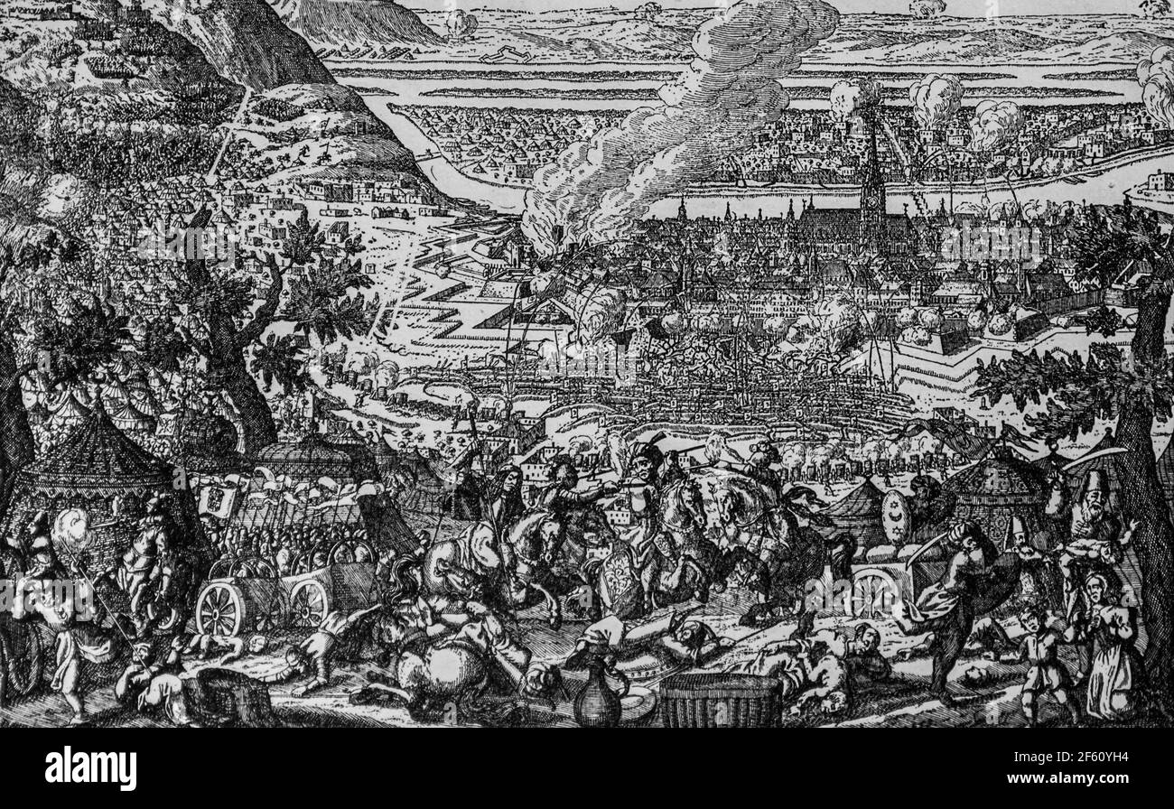 vienne, assiegee par les turcs depuis le 14 juillet 1683, est delivree le 12 sepembre par sobieski, histoire de l'eglise, editeur desclee de brouwer 18 Foto Stock