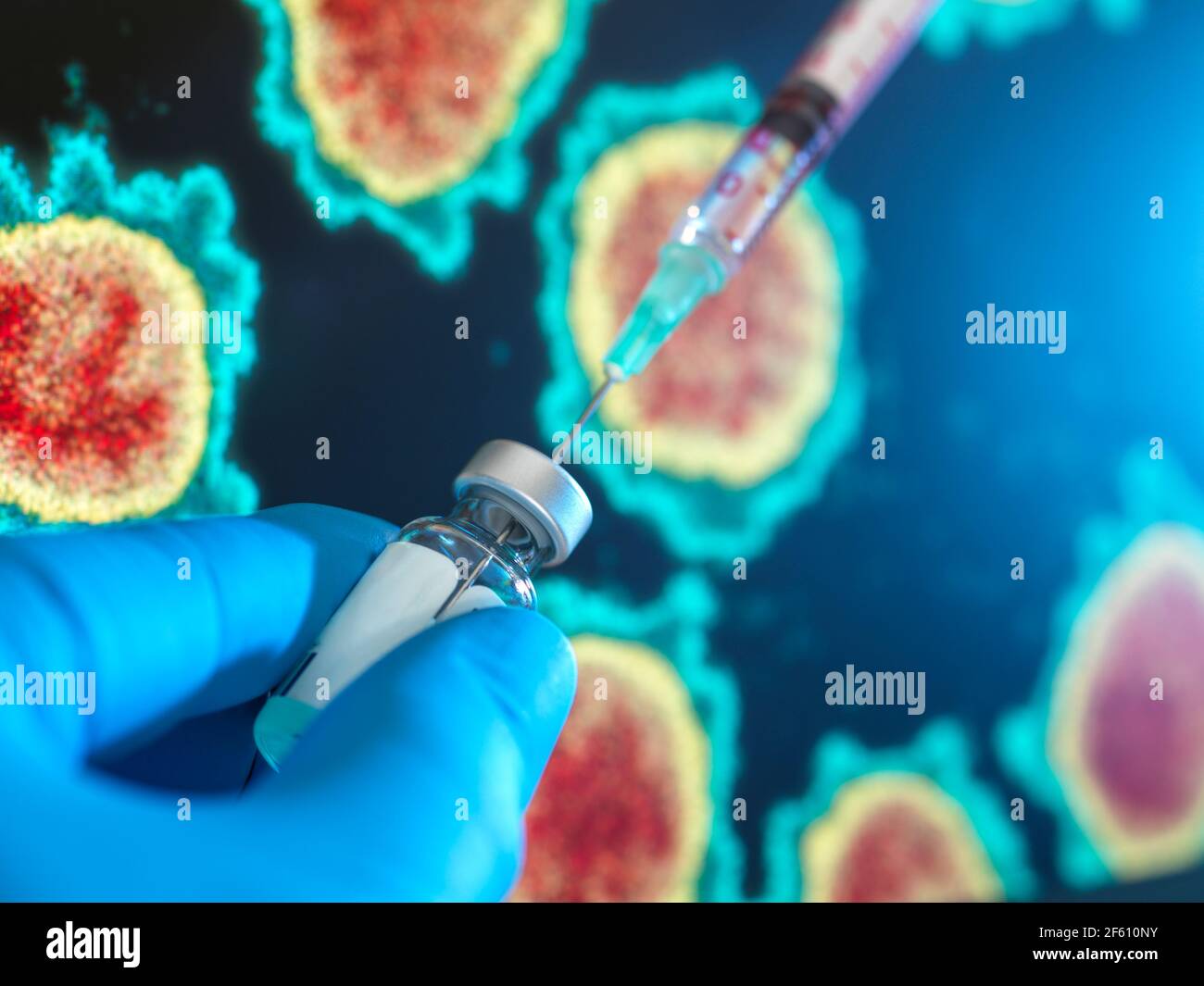 Pandemic Research, scienziato che prepara un vaccino per una pandemia come Covid-19 Foto Stock