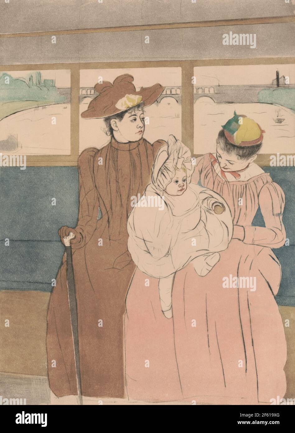 Nell'Omnibus di Mary Cassatt Foto Stock