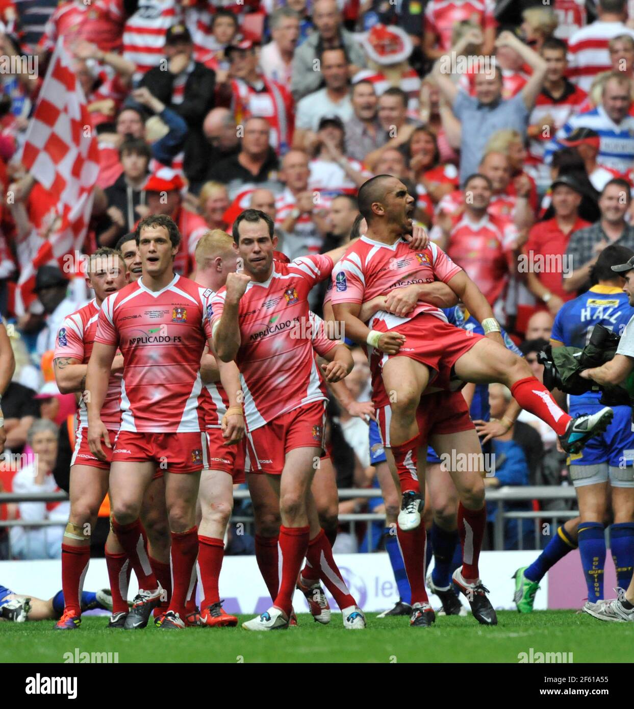 CAMPIONATO DI RUGBY. FINALE DELLA CARNEGIE CHALLENGE CUP A WEMBLEY. LEEDS V WIGAN. DOPO L'ULTIMO TENTATIVO. 27/8/2011. IMMAGINE DAVID ASHDOWN Foto Stock