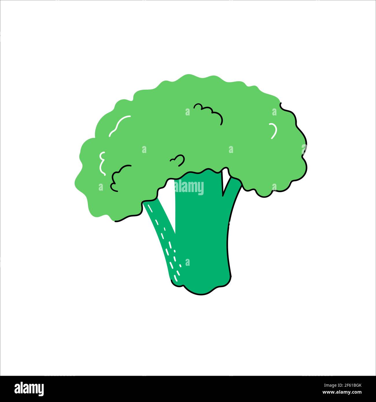 icona vettoriale di broccoli isolata su sfondo bianco Illustrazione Vettoriale