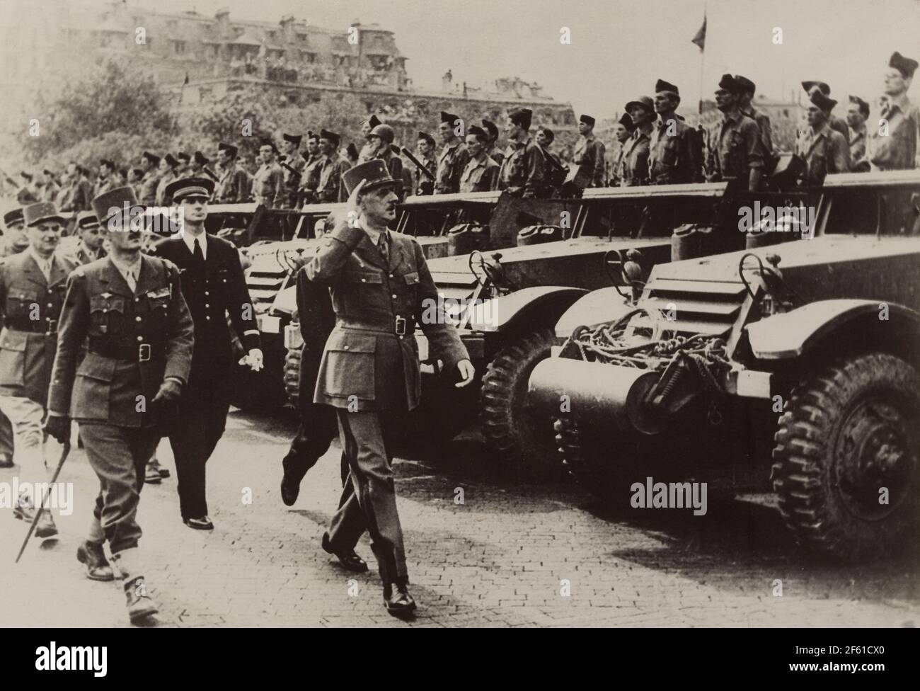 Generale Charles De Gaulle e Maresciallo Leclerc, 1944 Foto Stock